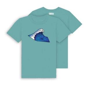 Geometric Wave Kids Tee - Teal Monsterra