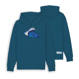 Geometric Wave Hoodie - Deep Teal