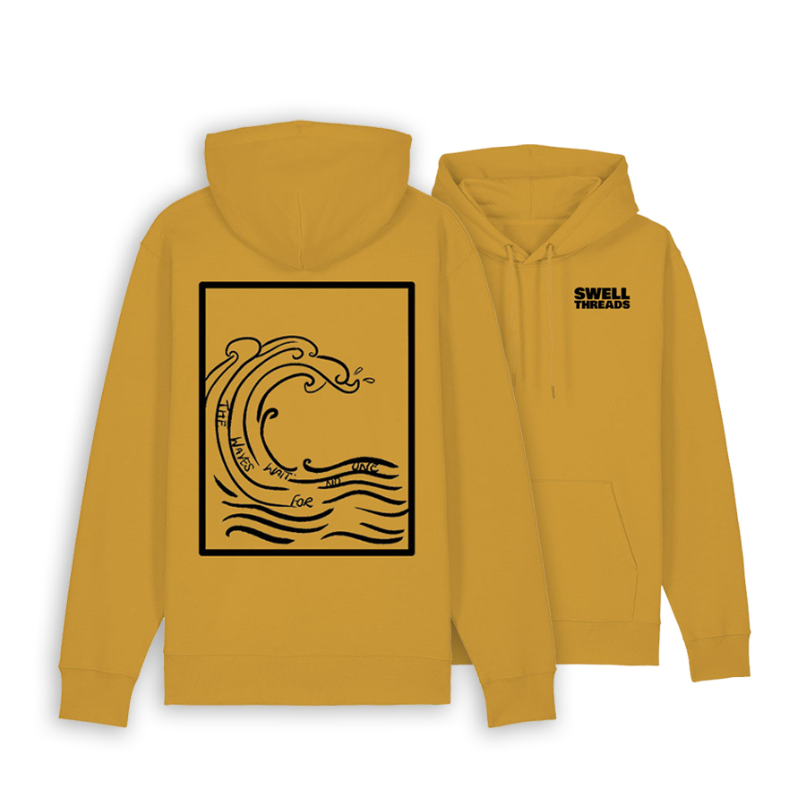 Waves Wait Hoodie - Ochre