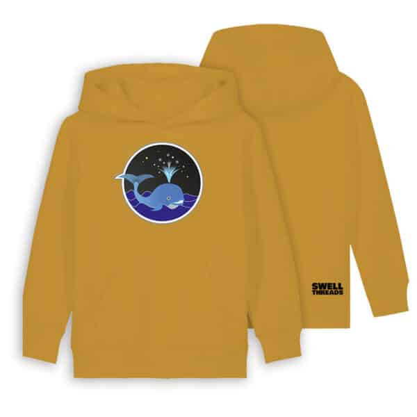 Winter Whale Kids Hoodie - Ochre
